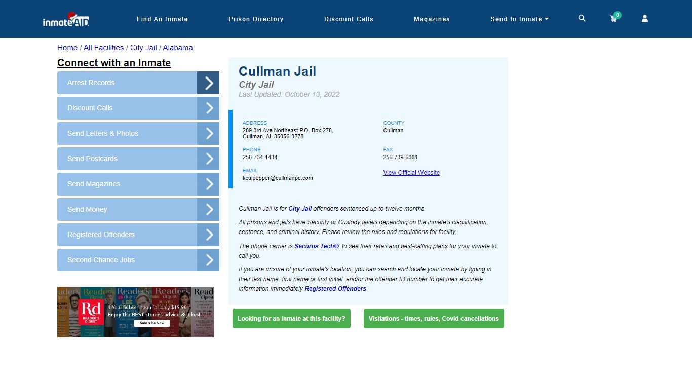 Cullman Jail | Inmate Locator